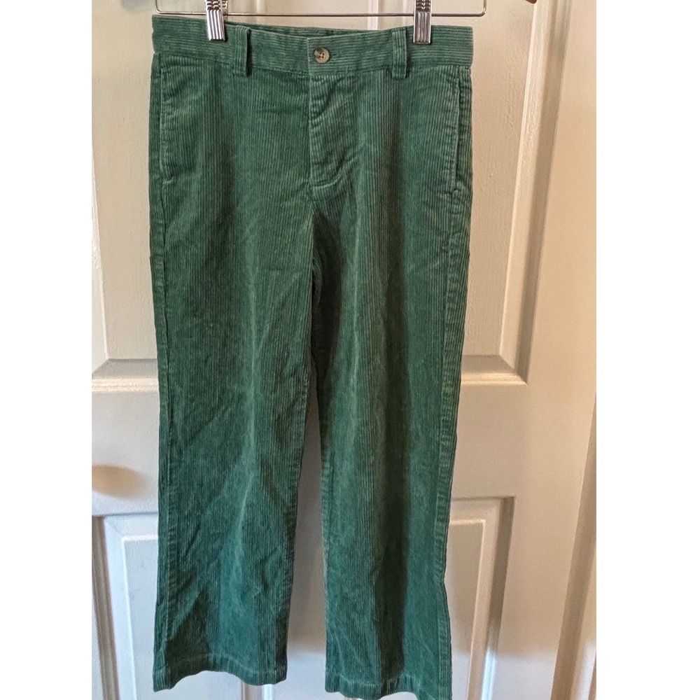 Vineyard Vines Boys Green Corduroy Pants Straight Leg Seafoam Whale Logo ~SZ 10